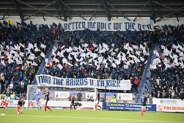 26-10-2024. Picture Michael Gillen. FALKIRK. Falkirk Stadium. Falkirk FC v Dunfermline Athletic FC. Season 2024 - 2025. SPFL William Hill Championship. Match Day 11.