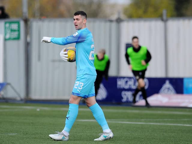 PJ Morrison saved a penalty on his Falkirk debut when he came on as a substitute in his first spell at the club on loan (Picture: Michael Gillen)