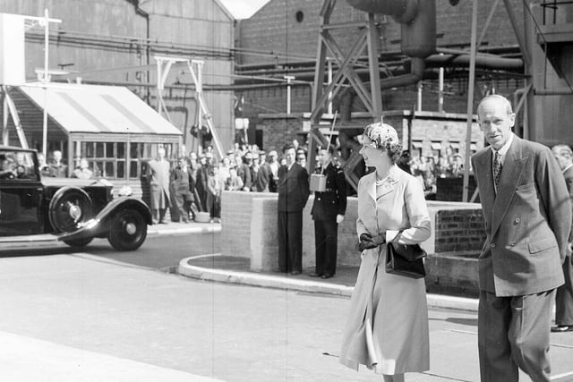 Queen Elizabeth II visited Grangemouth's ICI factory during her tour of West Lothian in 1955.