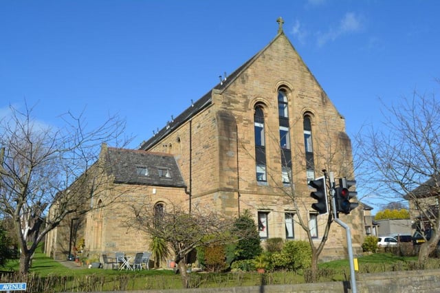 The former St Modans Church, now converted into flats.