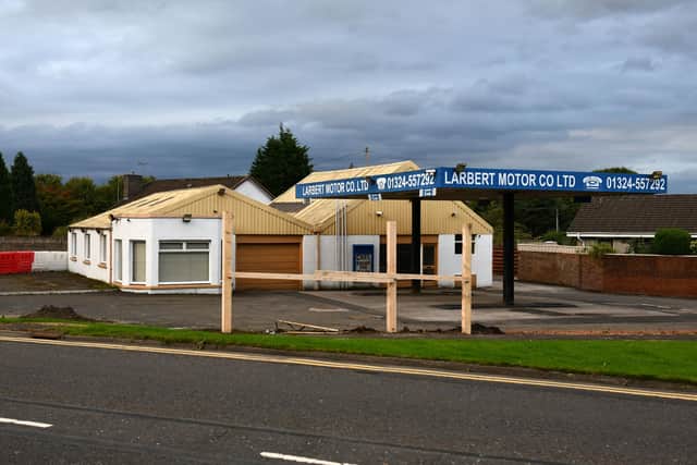 The site of former Larbert Motor Company Ltd at 1 Old Bellsdyke Road in Larbert is set to be demolished so 26 flats can be built