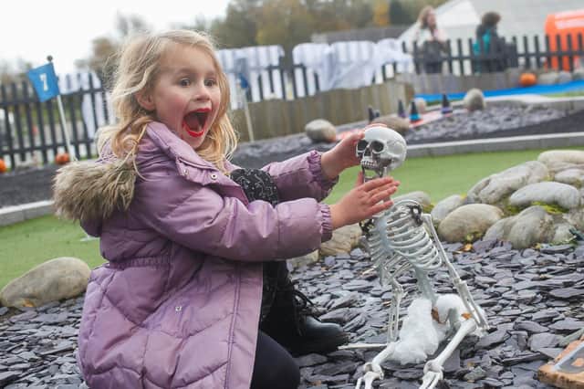There was some spooky themed fun to be had by visitors to the Falkirk Wheel over the weekend.  Alex (6) from Falkirk was among those who had a scream at the visitor attraction.  Pic: Scott Louden