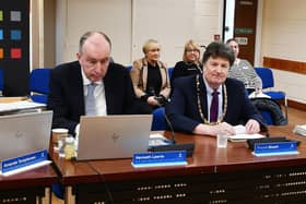 Kenneth Lawrie CEO and Provost Robert Bissett ahead of Thursday's budget meeting.  (Pic: Michael Gillen)