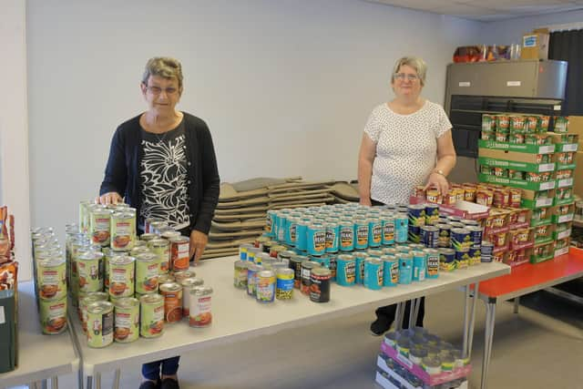 Tamfourhill Community Hub volunteer Ann Reit and Laraine Sutherland, chairwoman of Tamfourhill Tenants' and Residents' Association. Picture: Michael Gillen.