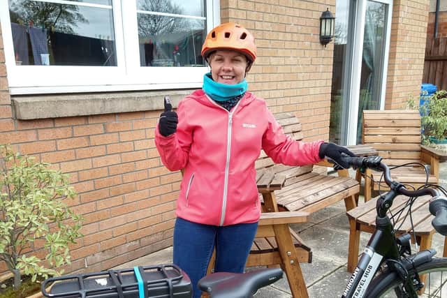 Helen Upfold, NHS worker with e-bike