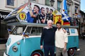 Falkirk’s John McIntosh has rebranded his VW campervan in honour of ex-Scotland star John Blackley ahead of a week-long trip to reach Germany for the Euros (Pictures: Ben Kearney)