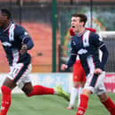 Alfredo Agyeman celebrates scoring Falkirk's late leveller v Hamilton Accies last Saturday (Photo: Ian Sneddon)