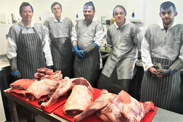 The butchery skills students get to experience some hands on training
