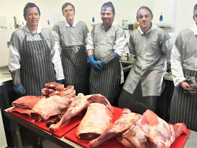 The butchery skills students get to experience some hands on training