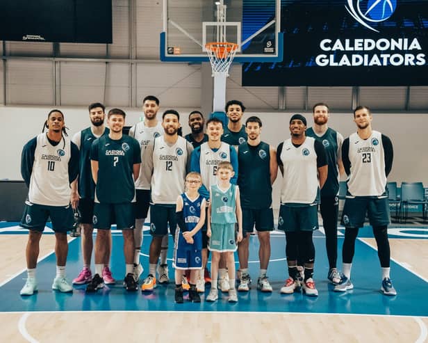 Falkirk youngster Max during his training event with the Caledonian Gladiators' team (Photo: Submitted)