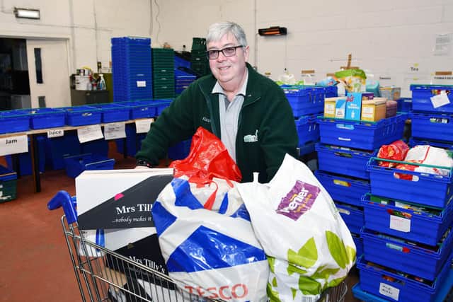 Alastair Blackstock, chairman of Falkirk Foodbank appeals to the Falkirk community for donations
