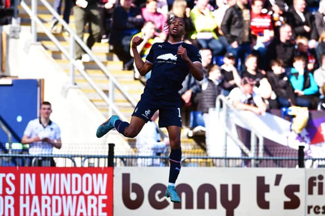 Rumarn Burrell made it 2-0 to Falkirk against Dunfermline
