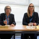 Amanda Croft, interim chief executive of NHS Forth Valley, and Janie McCusker, chair of NHS Forth Valley, ahead of the the public session. Picture: Andrew Milligan/PA Wire