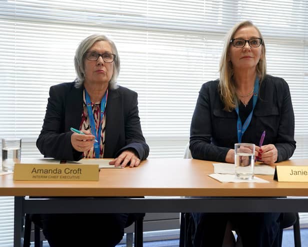 Amanda Croft, interim chief executive of NHS Forth Valley, and Janie McCusker, chair of NHS Forth Valley, ahead of the the public session. Picture: Andrew Milligan/PA Wire
