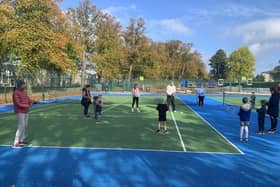 The new look Zetland Park tennis courts officially reopen, giving people a chance to try them out
(Picture: Submitted)