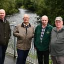 Concerns about water pollution are: left to right, Councillor Paul Garner; Stan Antczak, local community activist; Brian Studholme, River Carron head bailiff ;and Alex Rankine, secretary of River Carron.