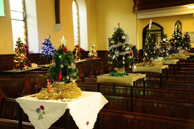 The trees were on display in the church over the weekend for visitors to see.