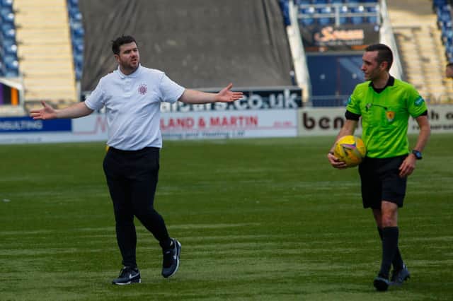 Gordon Herd's Linlthgow Rose men made cup progress against his old team Camelon (Pic by Scott Louden)