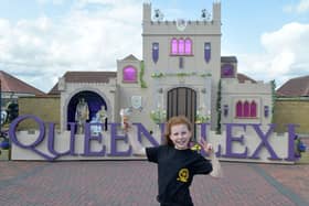 People in Bo'ness will be touring round the arches this evening.  Pictured is last year's Queen Lexi Scotland with her - and page boy brother Kian's - arch.  (Picture: Michael Gillen)