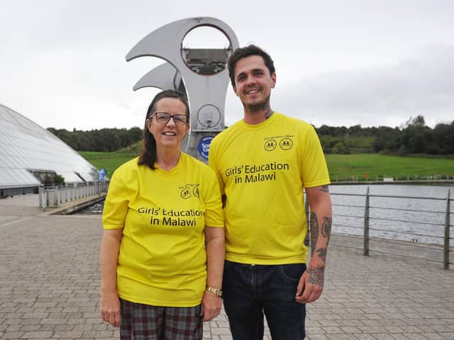 Falkirk resident Mariot Dallas and her son, Tom, are taking on The Kiltwalk's Mighty Stride event on September 26 in aid of the Mamie Martin Fund originally set up by her mum in memory of her grandmother in 1993. Picture: Michael Gillen.