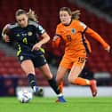 Falkirk-born Leah Eddie in action for Scotland against The Netherlands (Photo: Ian MacNicol/Getty Images)