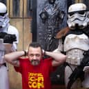 Capital Sci-Fi Con organiser Keith Armour falls foul of two Star Wars Storm Troopers   Picture by Lesley Martin