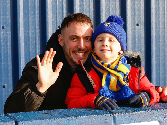 Mansfield Town fans at The Dunes Hotel Stadium for the match against Barrow.