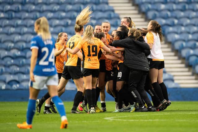 Rangers' Sam Kerr, of Falkirk, was on the losing side on Sunday afternoon, with her side missing out on European competition