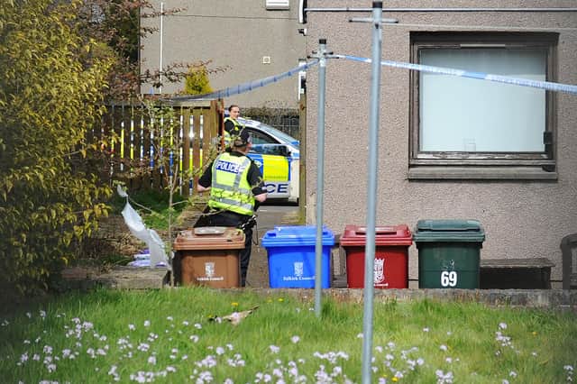 Police pictured at the scene on Monday. Picture by Michael Gillen.