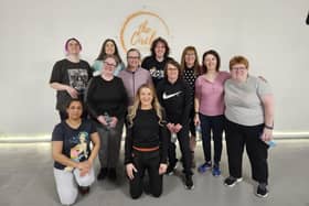 Members of Forth Valley Sensory Centre's Talk and Sign group take part in Bungee Super Fly fitness in Glasgow
