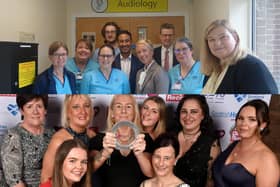 NHS Forth Valley's Audiology team and Forth Valley Royal Hospital Ward 4 staff celebrate their respective awards
(Picture: NHS Forth Valley)