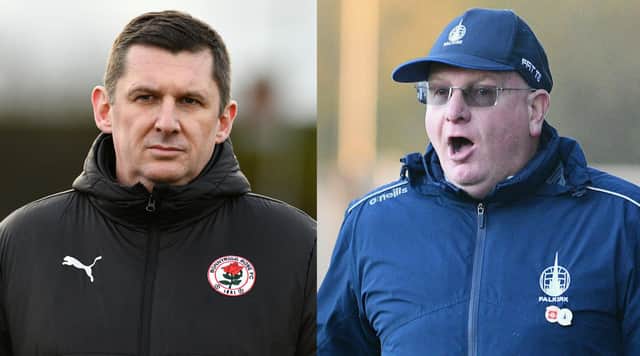 Bonnyrigg Rose boss Robbie Horn and Falkirk counterpart John McGlynn have clashed over the New Dundas Park surface (Photo: Michael Gillen)
