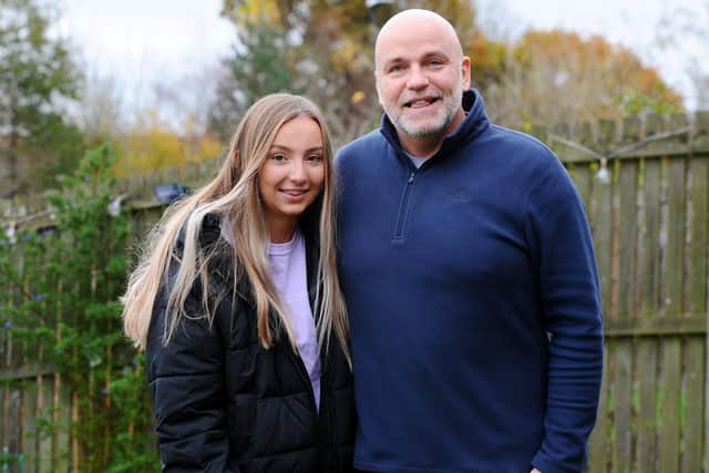 Brightons teen Carrie Mitchell ran 5k a day in October for Stroke Association in honour of her dad, Euan, who suffered a stroke in September. Picture: Michael Gillen.