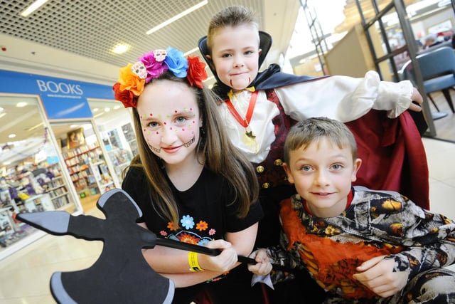 We take a look back in the Falkirk Herald archives for Hallowe'en pictures from the past, including these youngsters dressed up at The Howgate in 2019 for an event in aid of Strathcarron Hospice. From left, Evei McAviney, Cameron Nightingale and Seth McAviney. Pic by Alan Murray.
