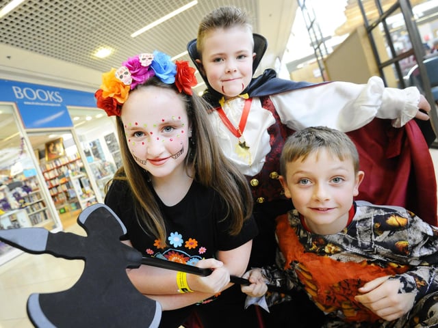 We take a look back in the Falkirk Herald archives for Hallowe'en pictures from the past, including these youngsters dressed up at The Howgate in 2019 for an event in aid of Strathcarron Hospice. From left, Evei McAviney, Cameron Nightingale and Seth McAviney. Pic by Alan Murray.
