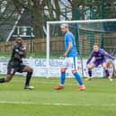 Nat Wedderburn and Nicky Jamieson both put their bodies on the line to block an effort at goal (Pictures: William McCandlish)