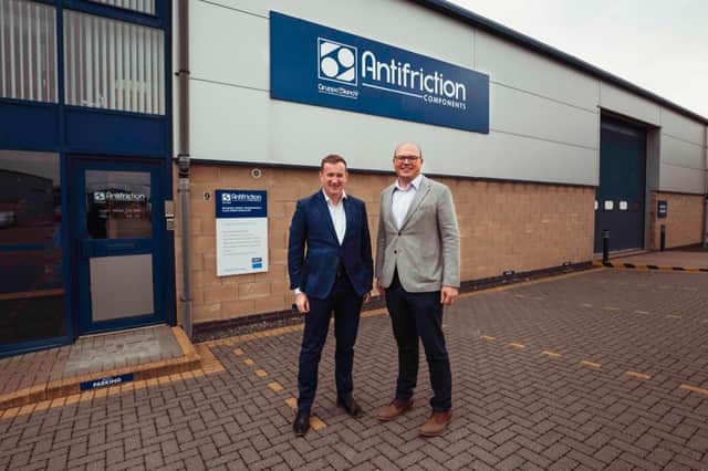 Andrew Fleming (left) with Scott Duncan at Antifriction Components new Linlithgow home.