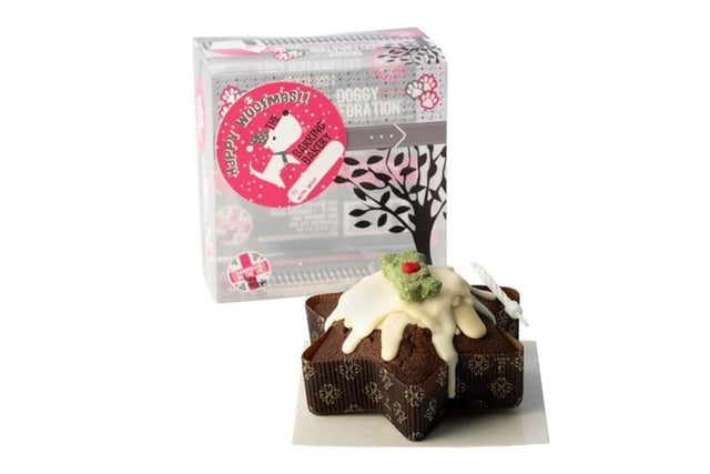 A Christmas cake specially for your dog! This star-shaped vanilla sponge from The Barking Bakery is drizzled with vanilla yoghurt frosting and topped with a bone treat, and comes packaged in a gift box. Priced at £14 and available from www.guidedogsshop.com.