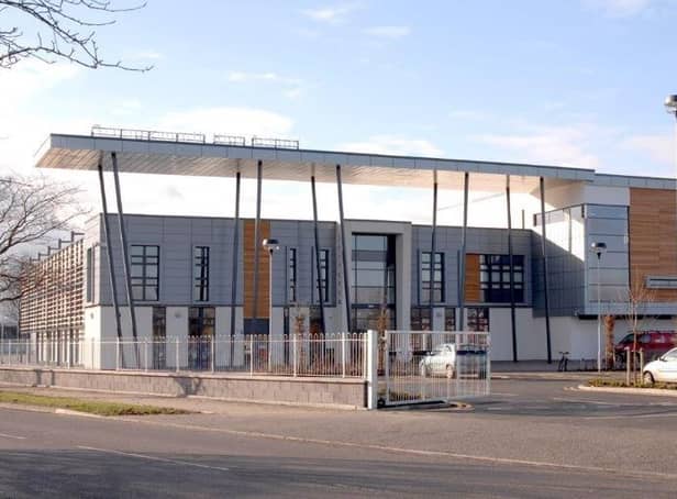 An intruder was turned away from Grangemouth High School at lunch time