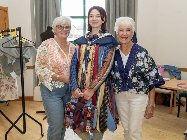 Recci-Mac (reclaim and make) sewing group showcasing their artwork.
