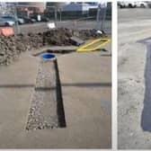 Photographs of the trench, highlighted in yellow, were produced to show that work has started. Pic: Contributed