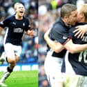 Scott Arfield celebrates scoring against the Pars in the Scottish Cup semi-final (Pictures by Lisa Ferguson)