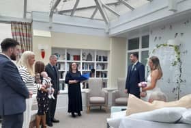 The emotional wedding blessing in Strathcarron Hospice. Pic: Contributed
