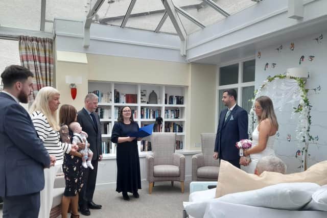 The emotional wedding blessing in Strathcarron Hospice. Pic: Contributed