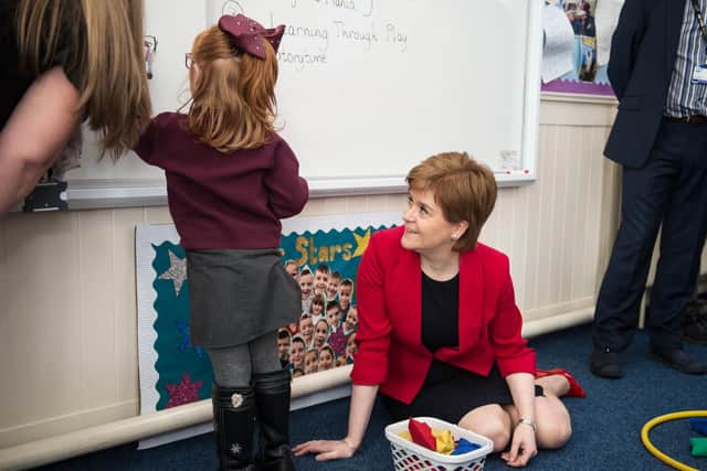 First First Minister Nicola Sturgeon meets school children after launching the Pupil Equity Fund across Scotland  (Pic: John Devlin)