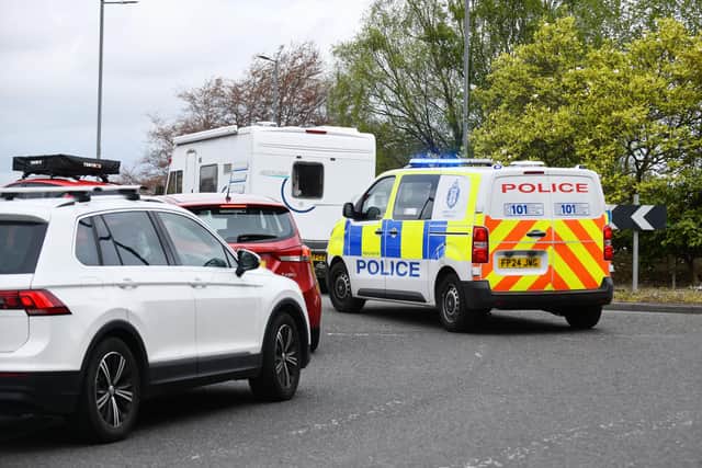 Even emergency services were getting caught up in the gridlock. Pic: Michael Gillen