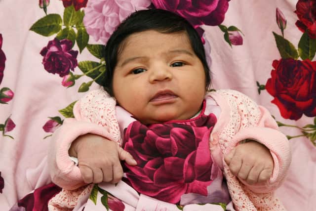 Riyah Rauf was born at 3.14am on New Year's Day, weighing 7lb 12oz. She was the first of six babies to be born at FVRH on New Year's Day. Pic: Michael Gillen.