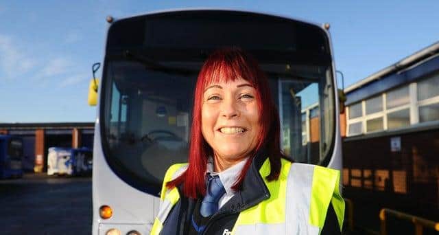First Bus driver Pamela McCluskey. Picture: Michael Gillen.