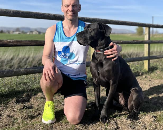 John Goacher and his dog Jessie during a recent marathon training session (Picture: Submitted)