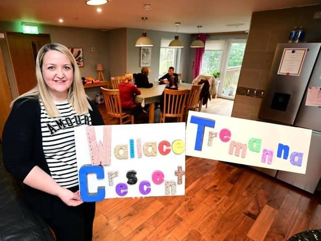 Lauren Doherty, from Wallace Crescent Home, celebrates the recent inspection report findings (Picture: Submitted)